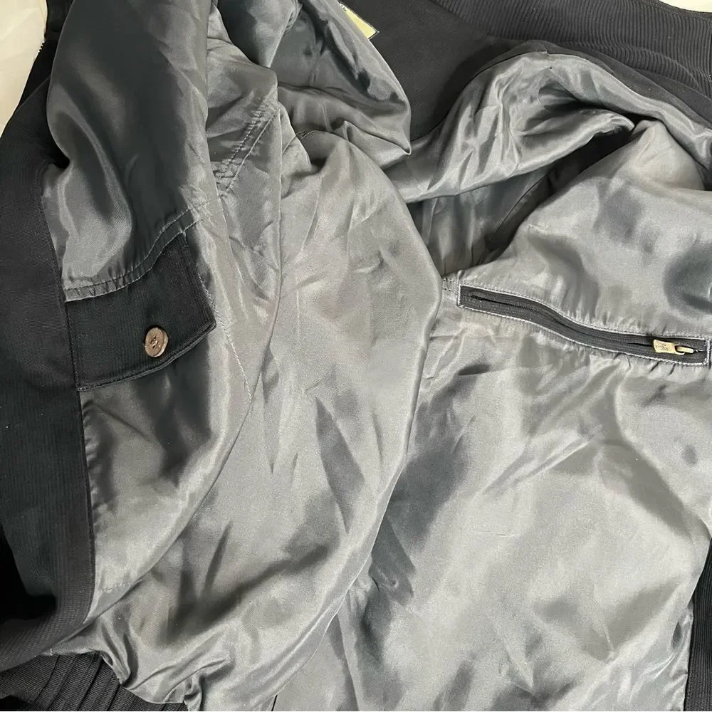 TOMMY BAHAMA Mens Black Jacket Lightweight Silk Blend Lined Full Zip Size XL